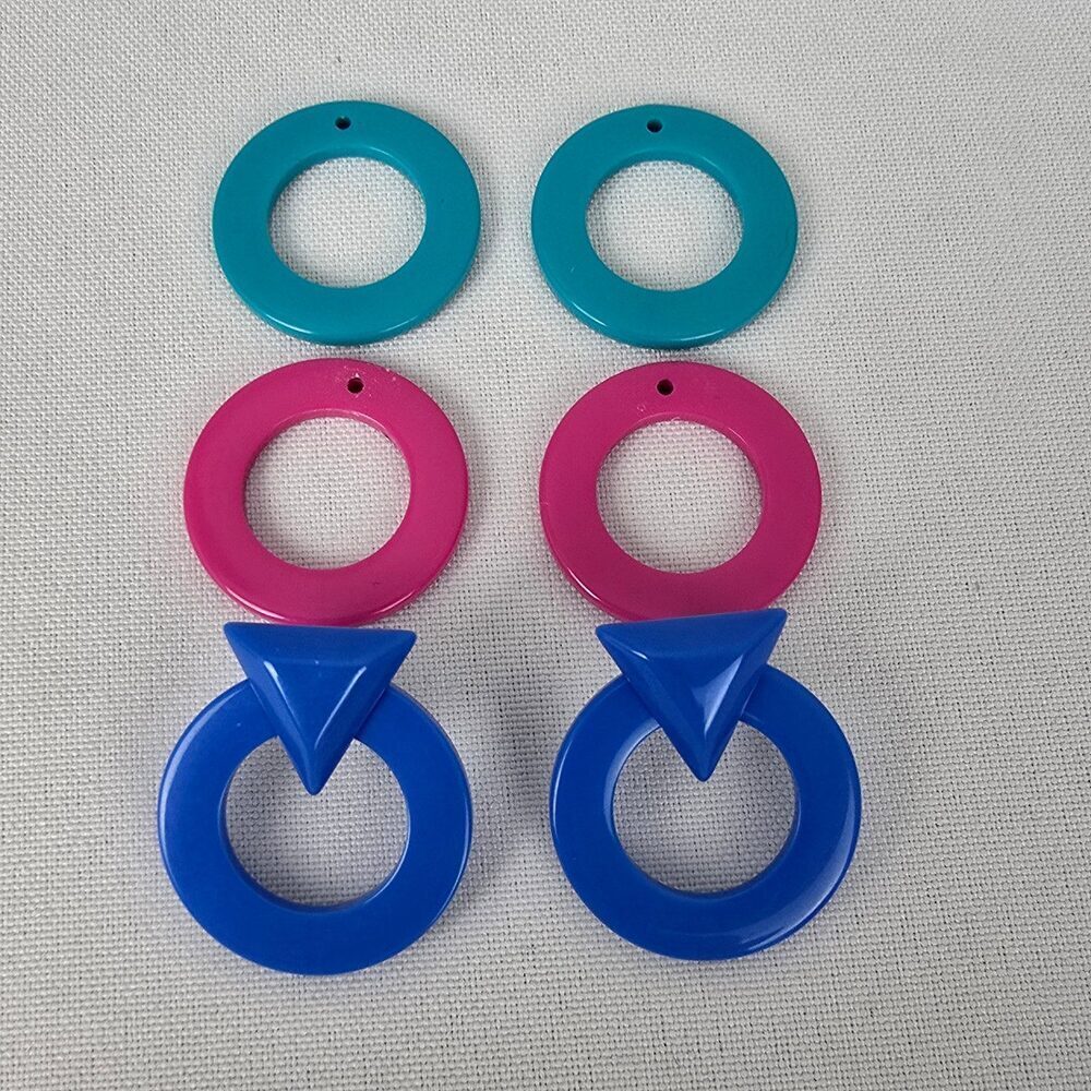 Vintage 80s Colorful Earrings